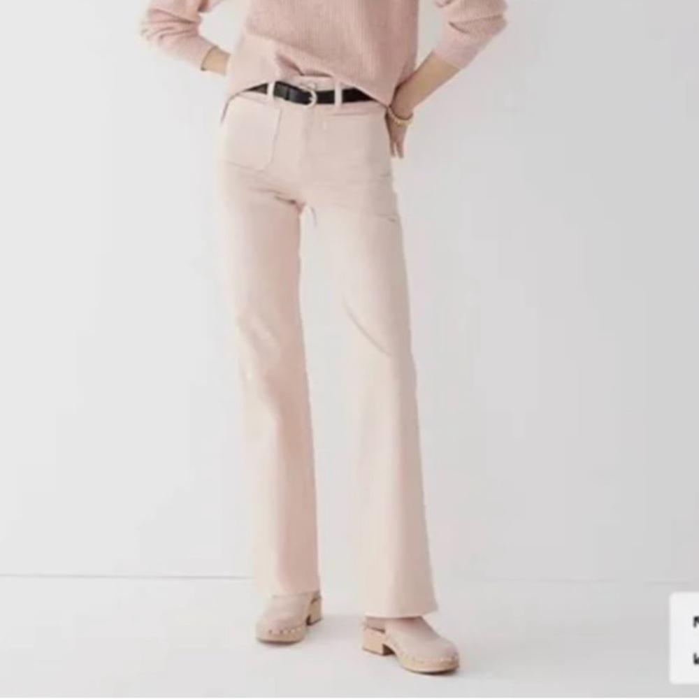 J Crew garment dyed Blush pink full length pockets in front flared fit